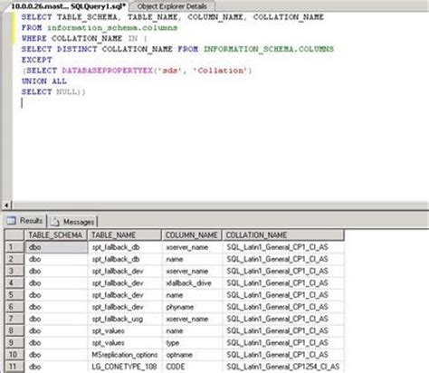 Toradh íomhá ar SQL Collation
