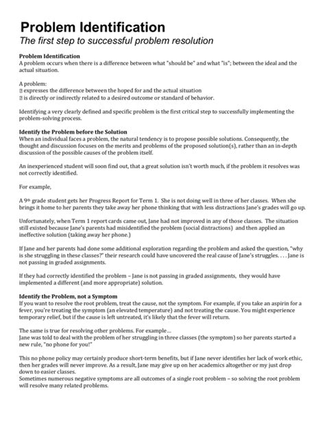 Toradh íomhá ar Define Problem Identification