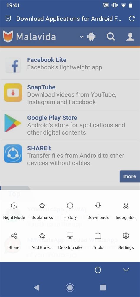 Toradh íomhá ar Via Android Browser