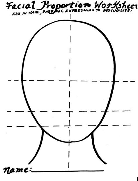 Image result for Human Face Proportion Worksheet