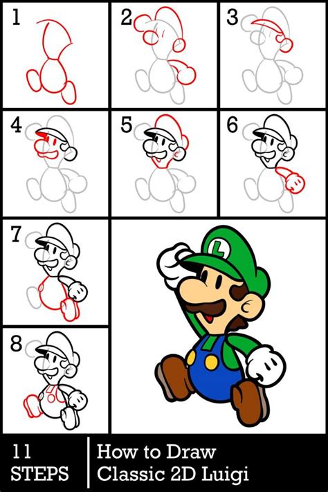 Toradh íomhá ar Drawing Tutorial How to Draw Luigi