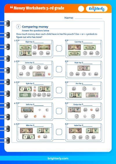 Image result for 3rd Grade Math Worksheets Counting Money