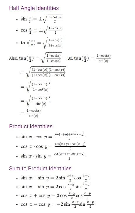 Image result for Trigonometry Formula Class 12