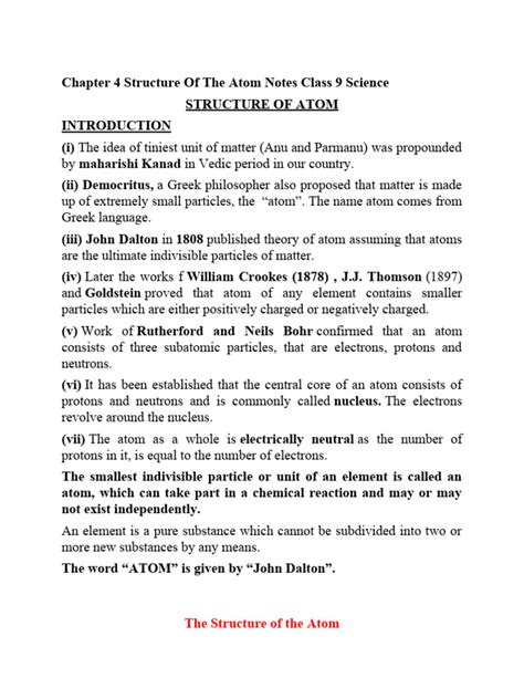 Afbeeldingsresultaten voor Structure of Atom Class 9