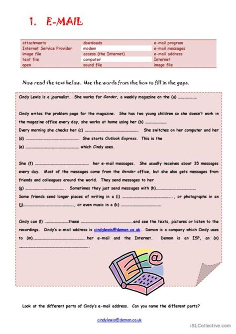 Image result for Email Writing ESL Worksheets