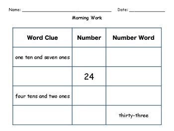 Comparing Numbers with Place Value Morning Work に対する画像結果