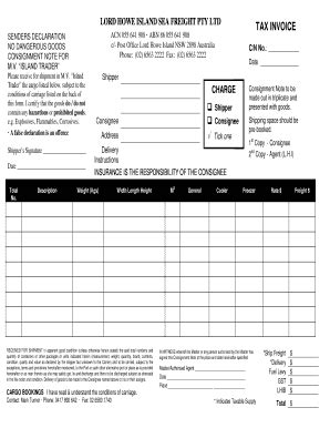 Toradh íomhá ar Consignment Note Markne