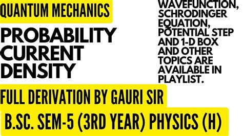 Afbeeldingsresultaten voor Probability Current Formula