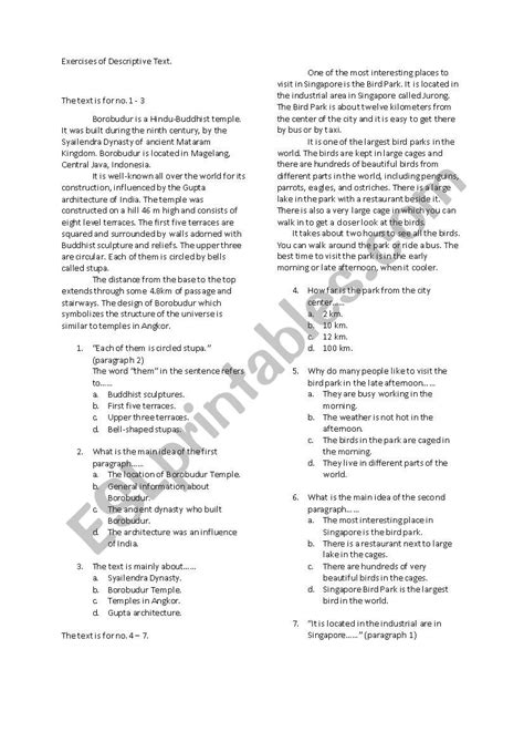Image result for ESL Descriptive Text Worksheet