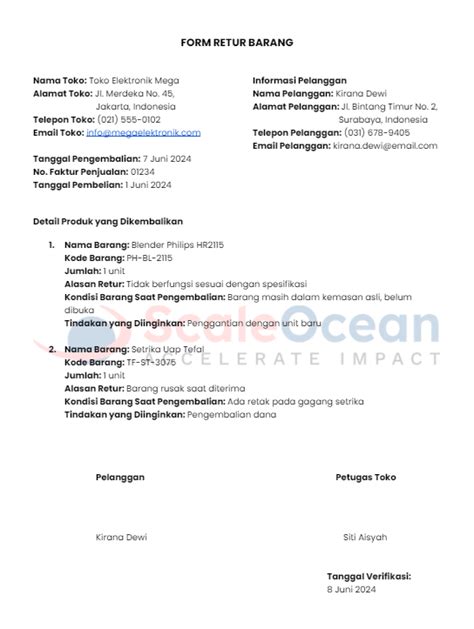 Image result for Contoh Form Return