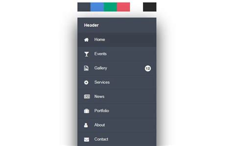 Bootstrap Menu Examples に対する画像結果