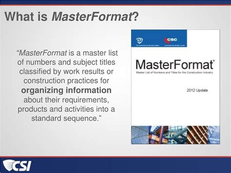 Image result for Que ES MasterFormat