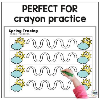 Toradh íomhá ar Spring Line Tracing Worksheets