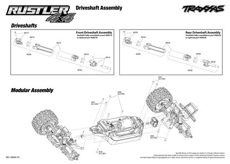 Toradh íomhá ar Traxxas Rustler 2WD Exploded-View