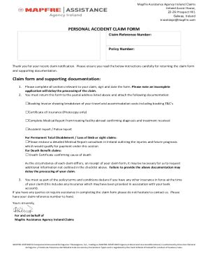 Image result for Accident Claim Form