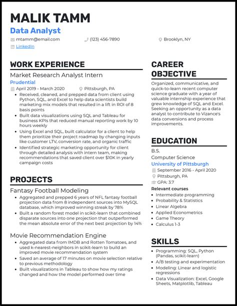 Image result for Entry Level Data Analyst Resume Examples