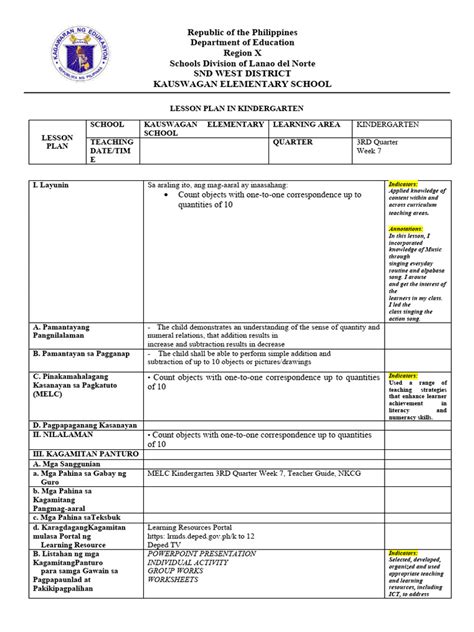 Image result for Example of Annotated Lesson Plan