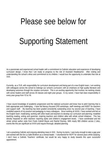 Image result for Supporting Statement Examples for Assistant Teachers