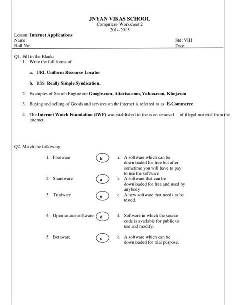 Résultat d’images pour iswK Worksheet Class 8 Computer Science