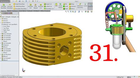 Toradh íomhá ar SolidWorks How to Add Thread to Cylinder