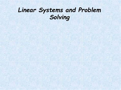 Image result for Linear Problem Solving