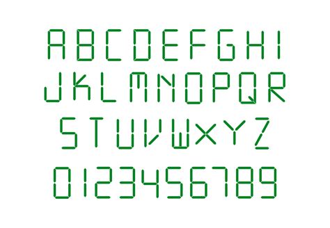 Image result for Alphabets Digital Numbers