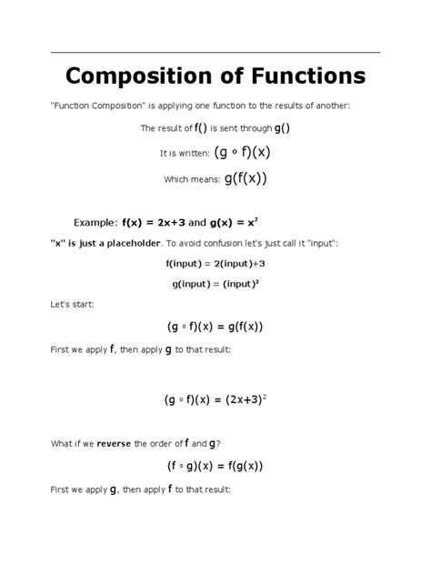 Image result for Composition of Functions Definition