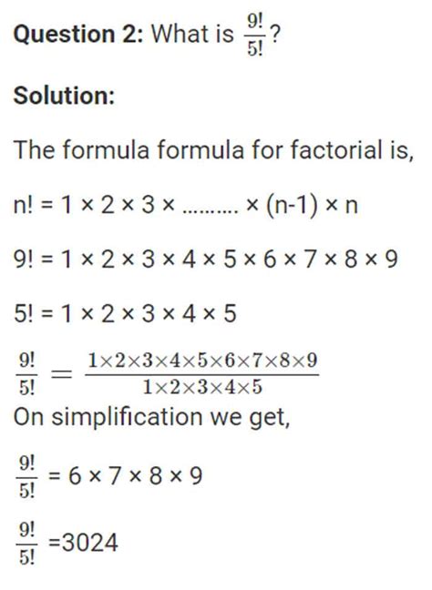 Image result for Factorial Calculation Formula