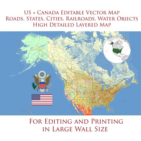 Bildergebnis für Editable US/Canada Map