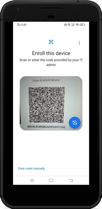 Android QR Code Enrollment に対する画像結果