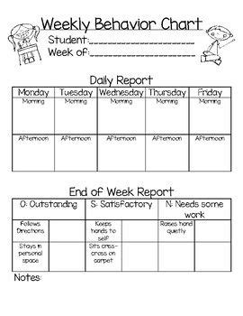 Image result for Student Weekly Behavior Chart
