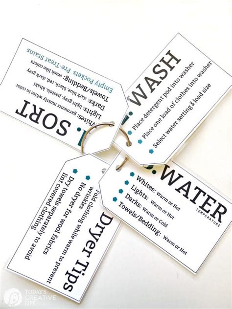 Toradh íomhá ar Printable Laundry Tips