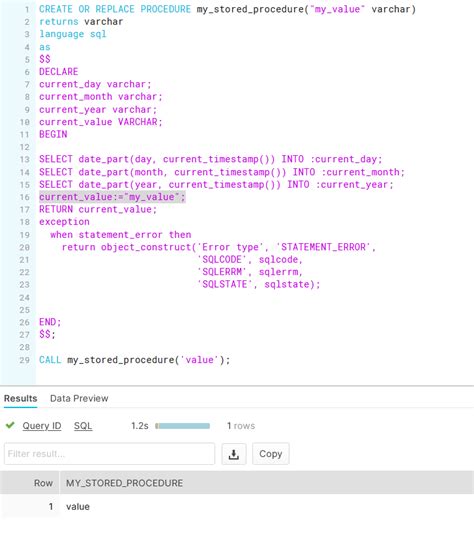 Snowflake Procedure to Write Scripts to a SQL File に対する画像結果