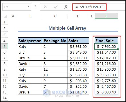 Image result for Array Formula in Excel