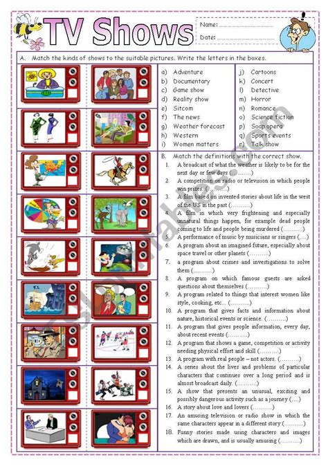 Image result for TES Worksheet TV Programmes
