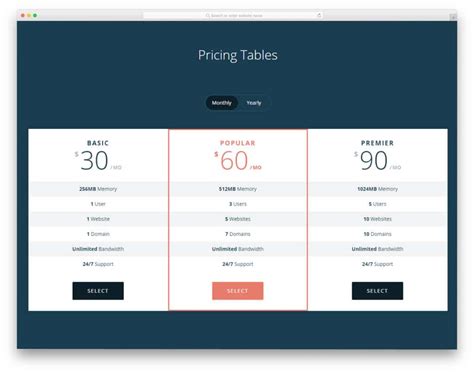 Image result for Table Templete HTML/CSS