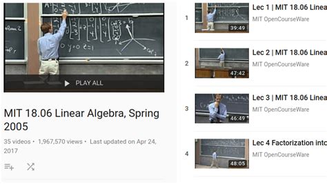 Toradh íomhá ar Linear Algebra Lectures