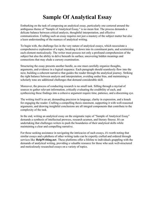 Image result for Analytical Essay Example