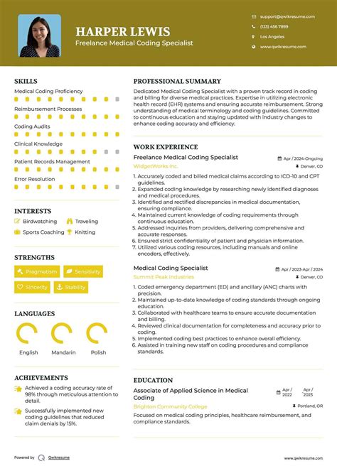 Image result for Medical Coding CV