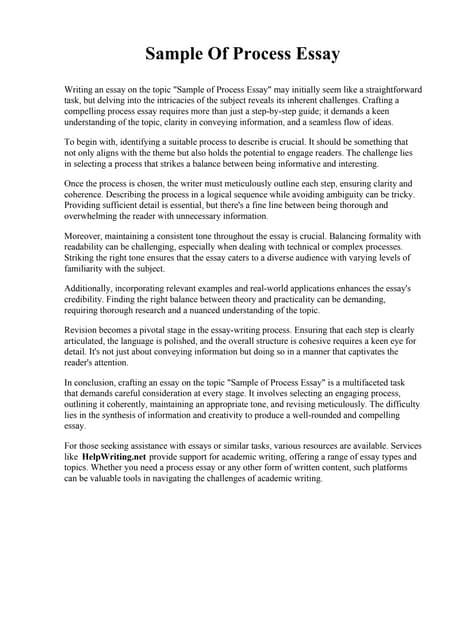Image result for Process Essay Examples PDF