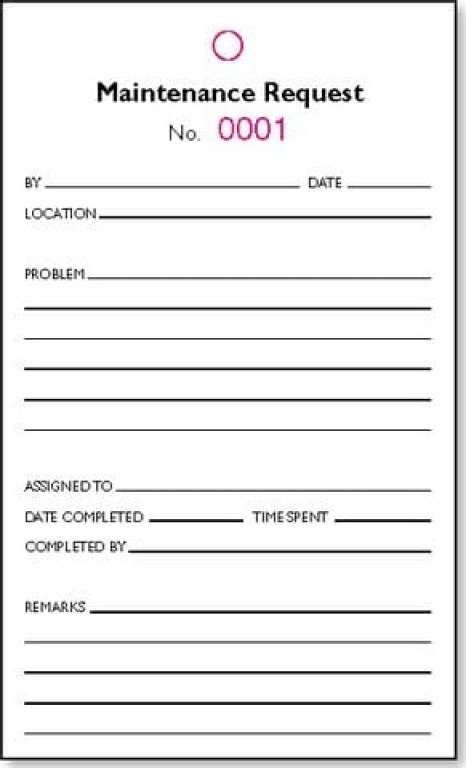 Image result for Printable Maintenance Work Order Form