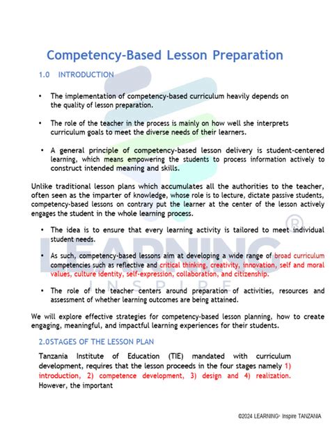 Image result for Competency Based Lesson Plan