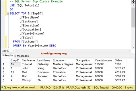 Image result for SQL Top 10 Rows