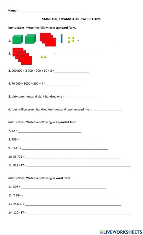 Image result for Expanded Form Worksheets Grade 6
