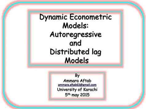 Afbeeldingsresultaten voor Dynamic Econometric Models