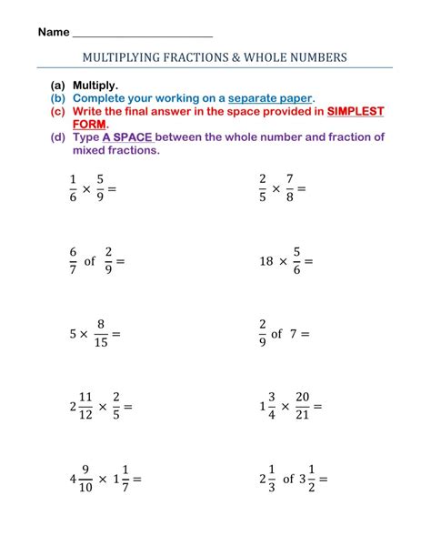 Multiplication Fraction Worksheets Grade 5 に対する画像結果
