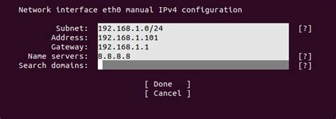 Toradh íomhá ar Ubuntu Server IP Configuration