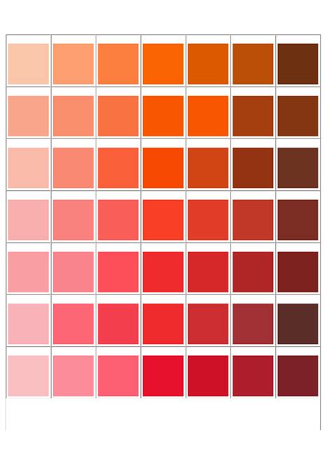 Image result for Pantone Red Color Chart