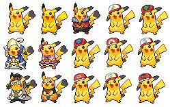 Image result for Pikachu Mario Kart Sprite Sheet