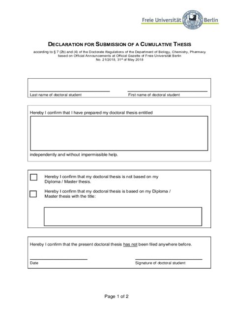 Image result for Example of Declaration in Research Project